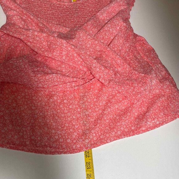 Billabong x Wrangler Carefree Top Womens Medium Floral Ruffled Smocked Prairie - Picture 14 of 14